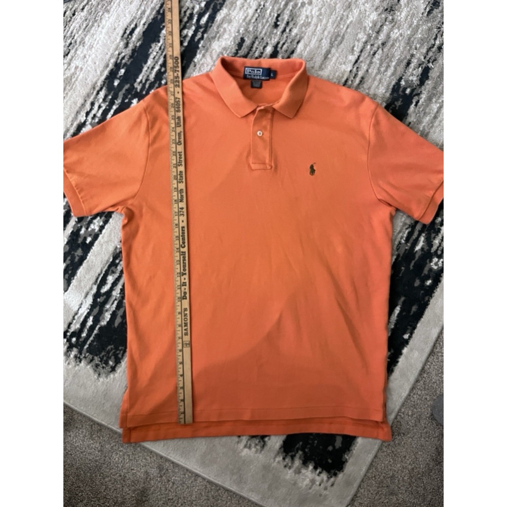 Polo Ralph Lauren Men's Orange Soft Cotton S/S Polo Shirt Size Large  Green Pony